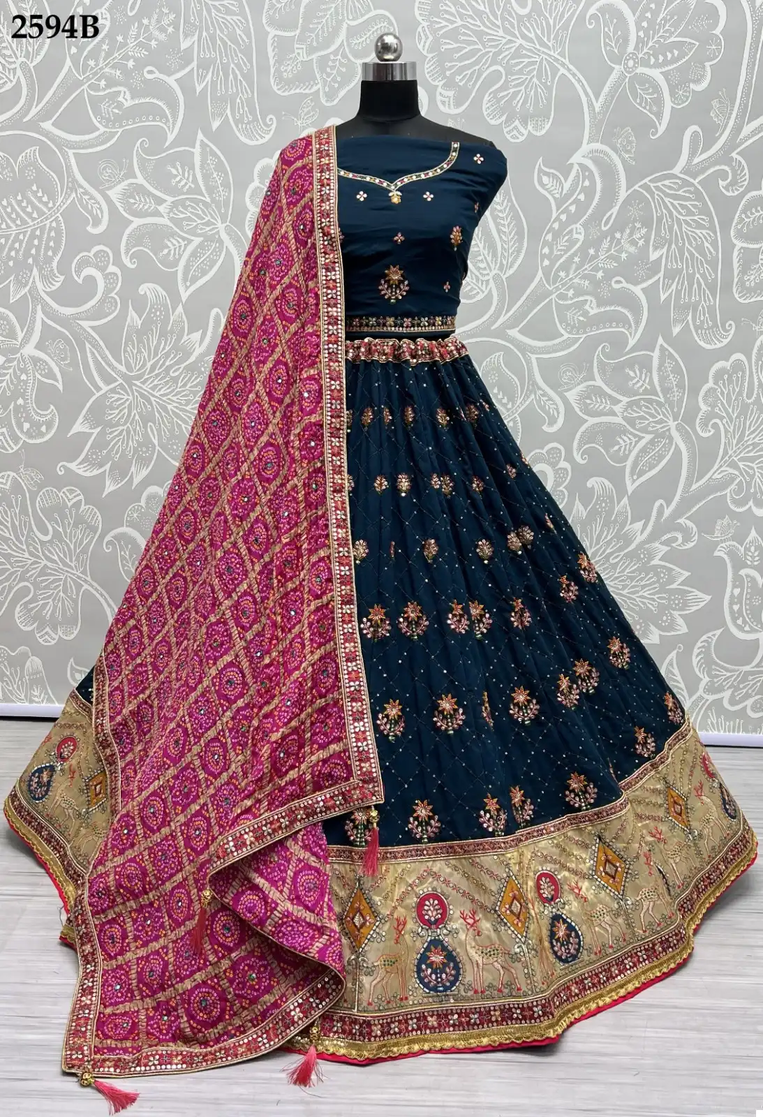 Anjani Art 2594 Gadhawal Silk Wholesale Designer Lehenga Catalog — Wholesale Lehenga, MPA wholesale from Surat - Gallery Image 5