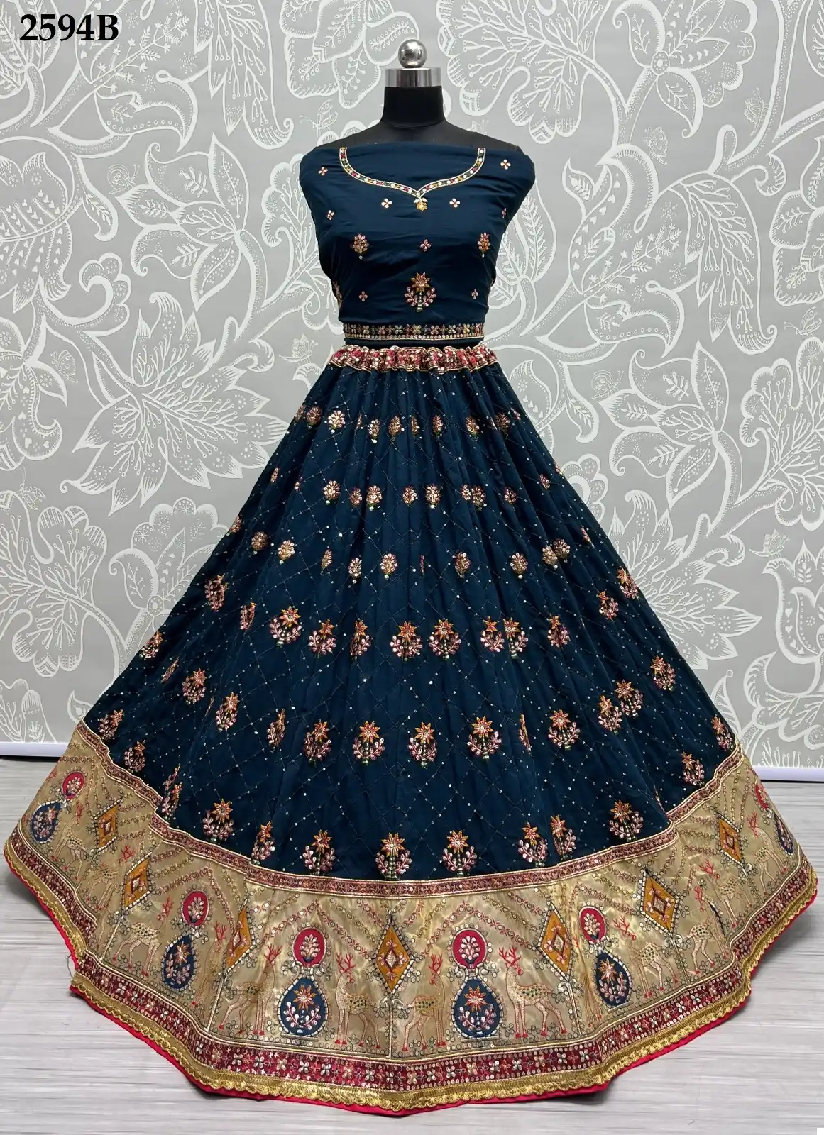 Anjani Art 2594 Gadhawal Silk Wholesale Designer Lehenga Catalog — Wholesale Lehenga, MPA wholesale from Surat - Gallery Image 6