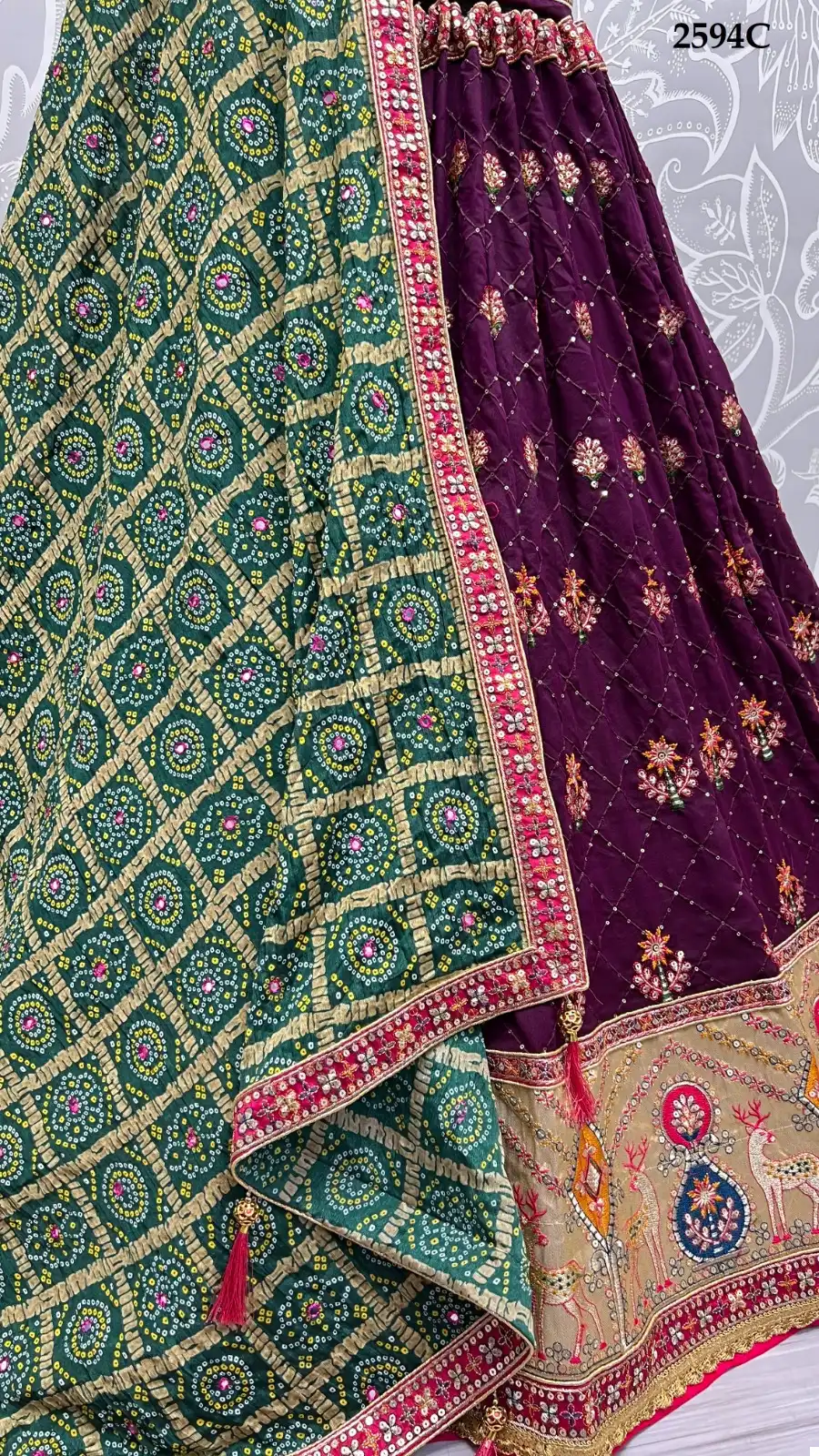 Anjani Art 2594 Gadhawal Silk Wholesale Designer Lehenga Catalog — Wholesale Lehenga, MPA wholesale from Surat — view 12