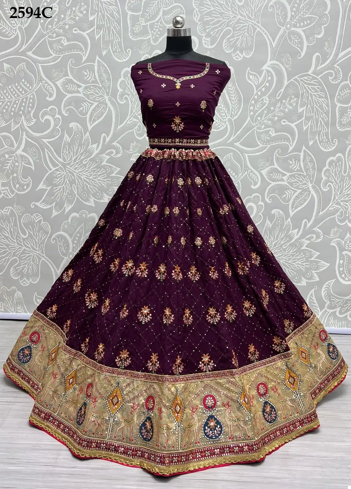 Anjani Art 2594 Gadhawal Silk Wholesale Designer Lehenga Catalog — Wholesale Lehenga, MPA wholesale from Surat - Gallery Image 10