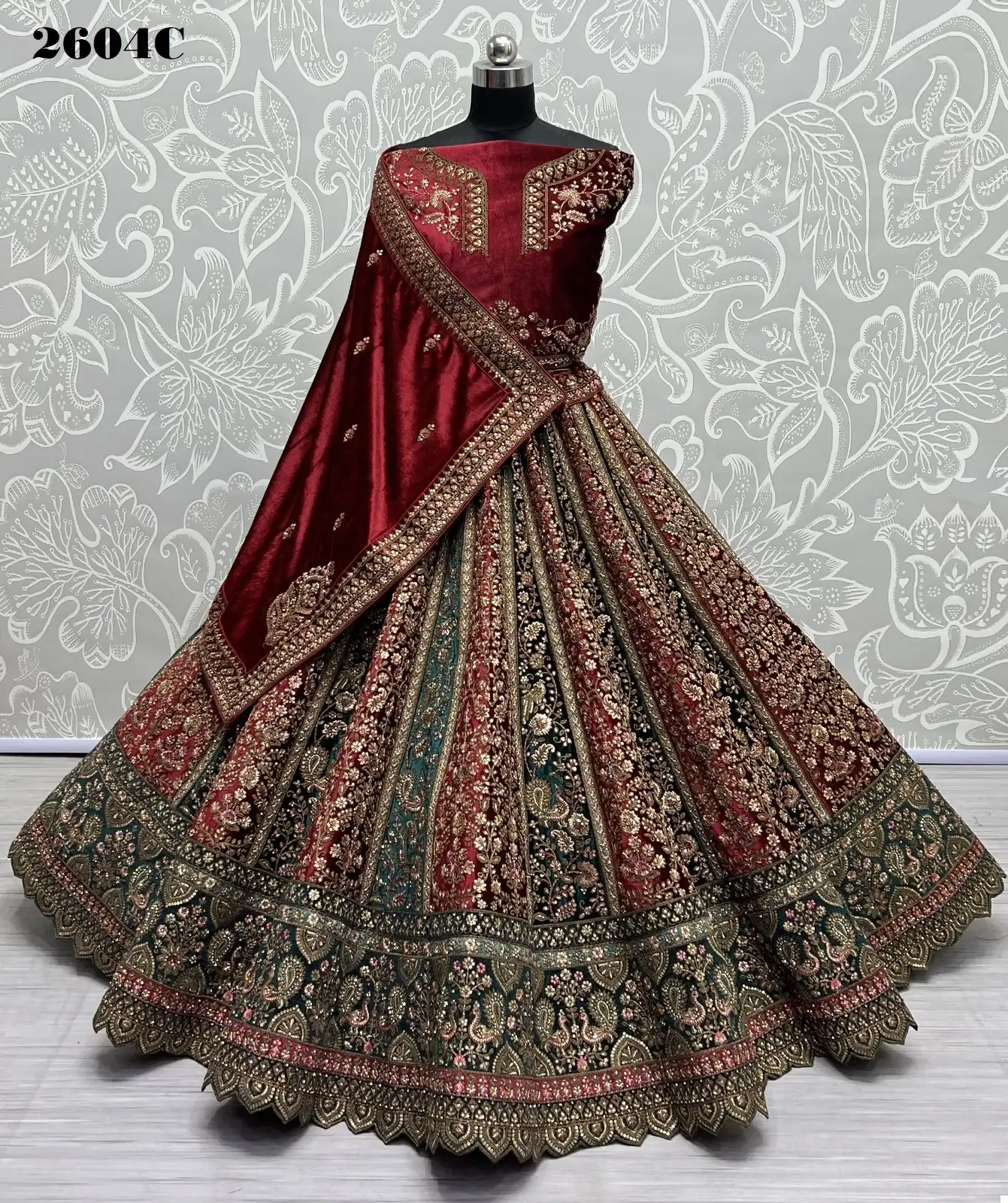 Anjani Art 2604 Velvet Wholesale Bridal Lehenga Choli Catalog — Wholesale Lehenga, MPA wholesale from Surat - Gallery Image 3