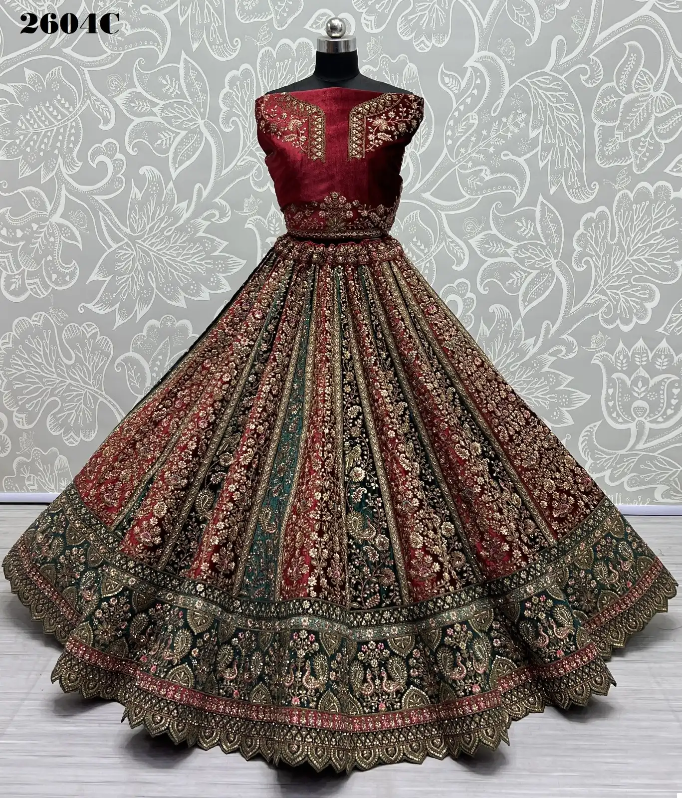 Anjani Art 2604 Velvet Wholesale Bridal Lehenga Choli Catalog — Wholesale Lehenga, MPA wholesale from Surat - Gallery Image 4