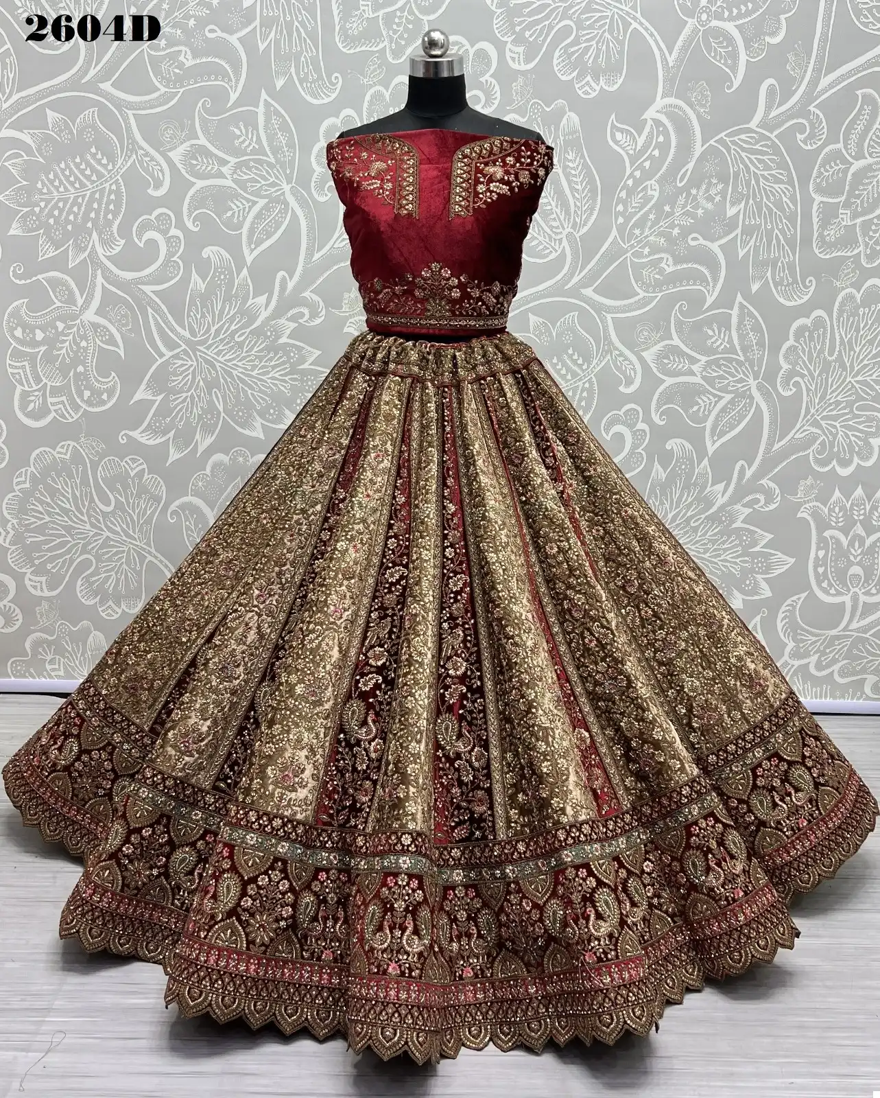Anjani Art 2604 Velvet Wholesale Bridal Lehenga Choli Catalog — Wholesale Lehenga, MPA wholesale from Surat - Gallery Image 6