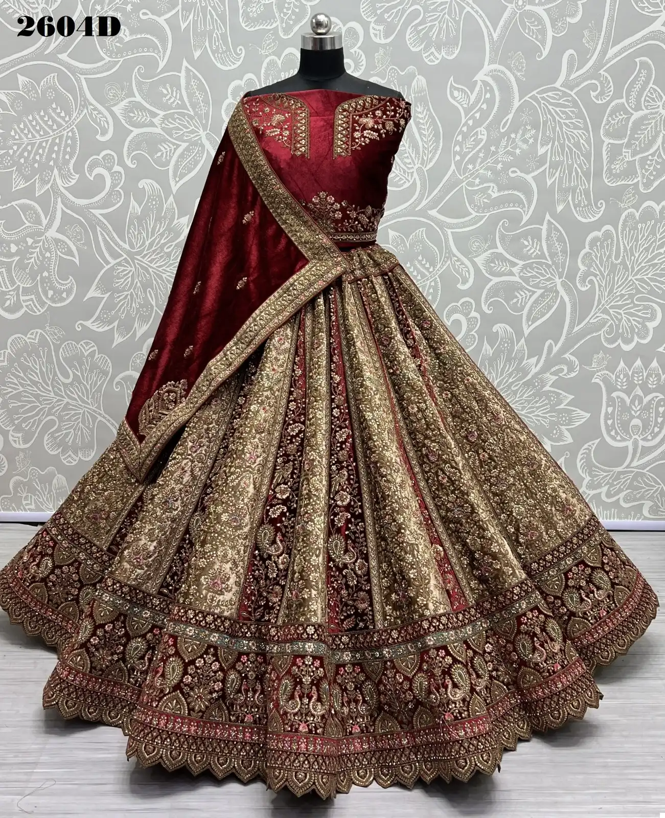 Anjani Art 2604 Velvet Wholesale Bridal Lehenga Choli Catalog — Wholesale Lehenga, MPA wholesale from Surat - Gallery Image 7