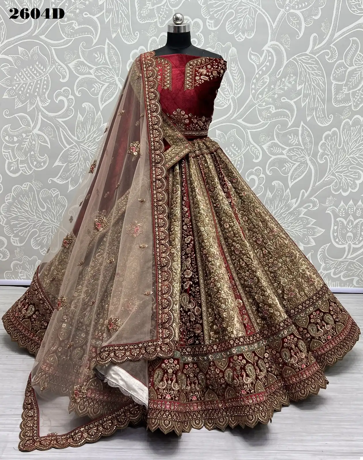 Anjani Art 2604 Velvet Wholesale Bridal Lehenga Choli Catalog — Wholesale Lehenga, MPA wholesale from Surat - Gallery Image 10