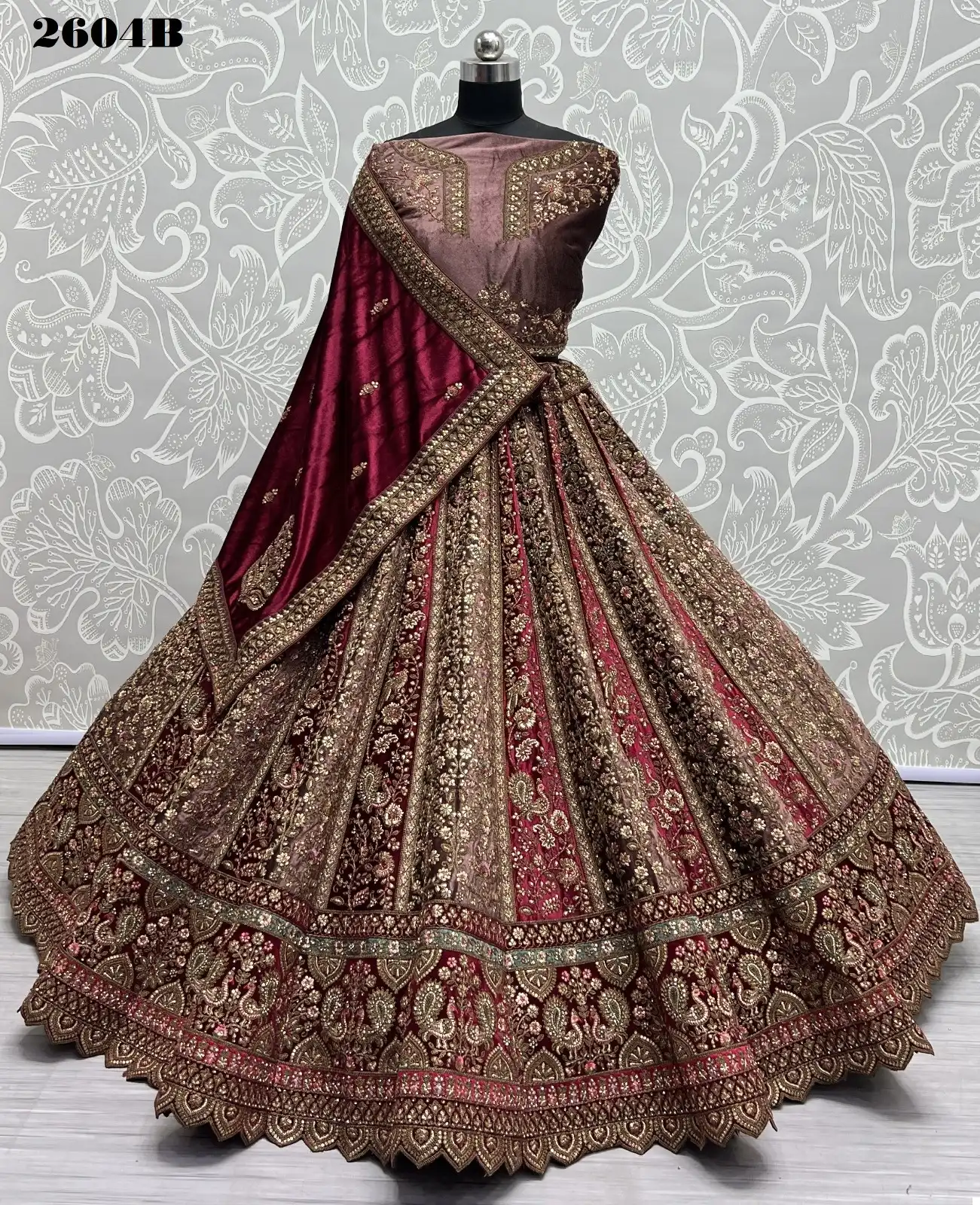 Anjani Art 2604 Velvet Wholesale Bridal Lehenga Choli Catalog — Wholesale Lehenga, MPA wholesale from Surat - Gallery Image 12