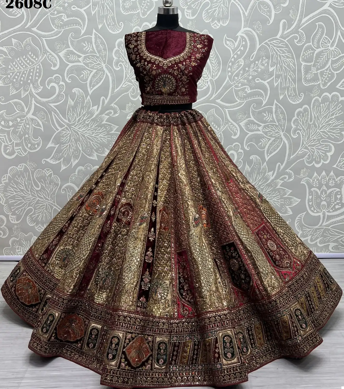 Anjani Art 2608 Velvet And Silk Wholesale Bridal Lehenga Catalog