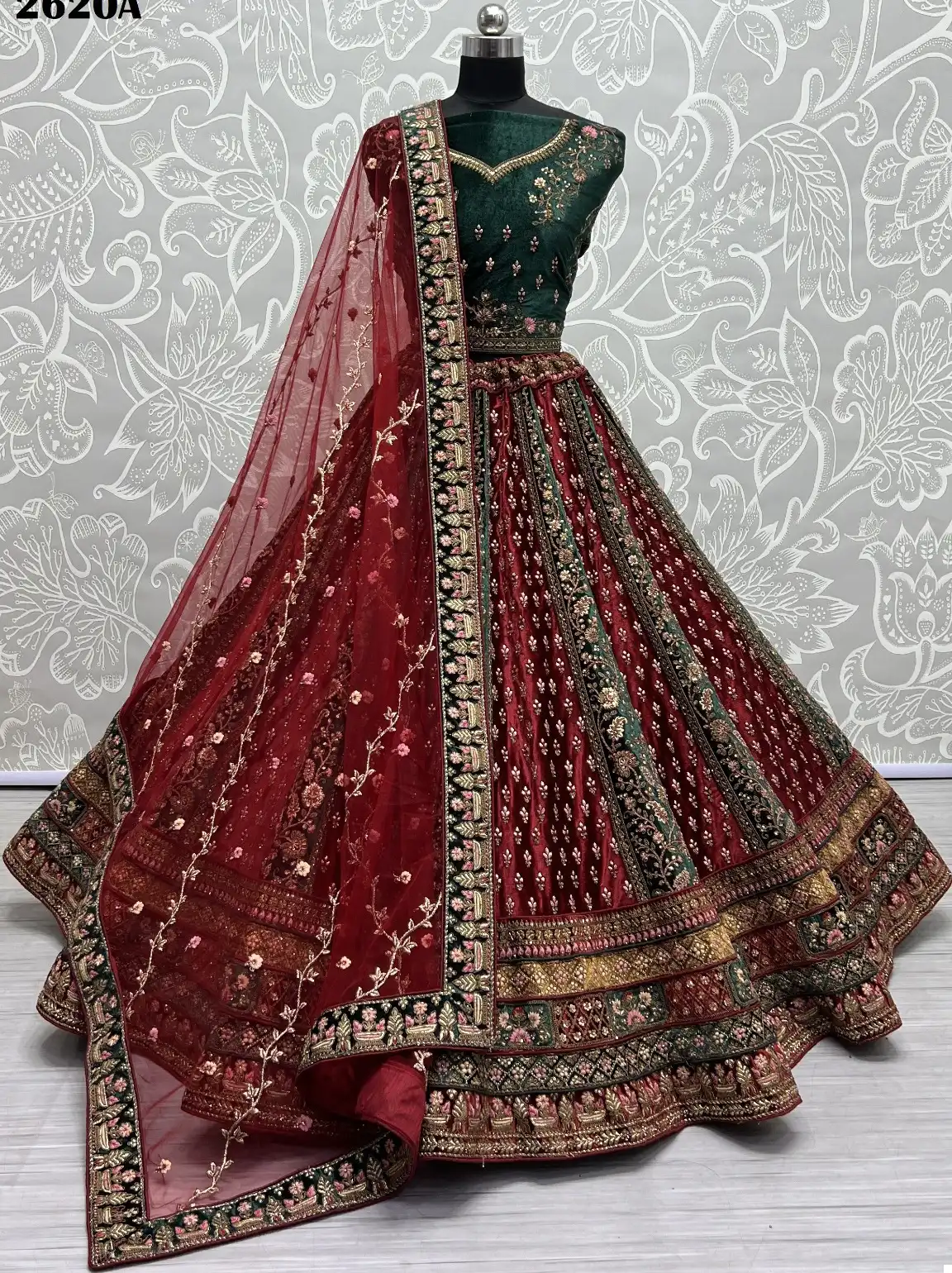 Anjani Art 2620 Velvet Wholesale Bridal Lehenga Choli Catalog