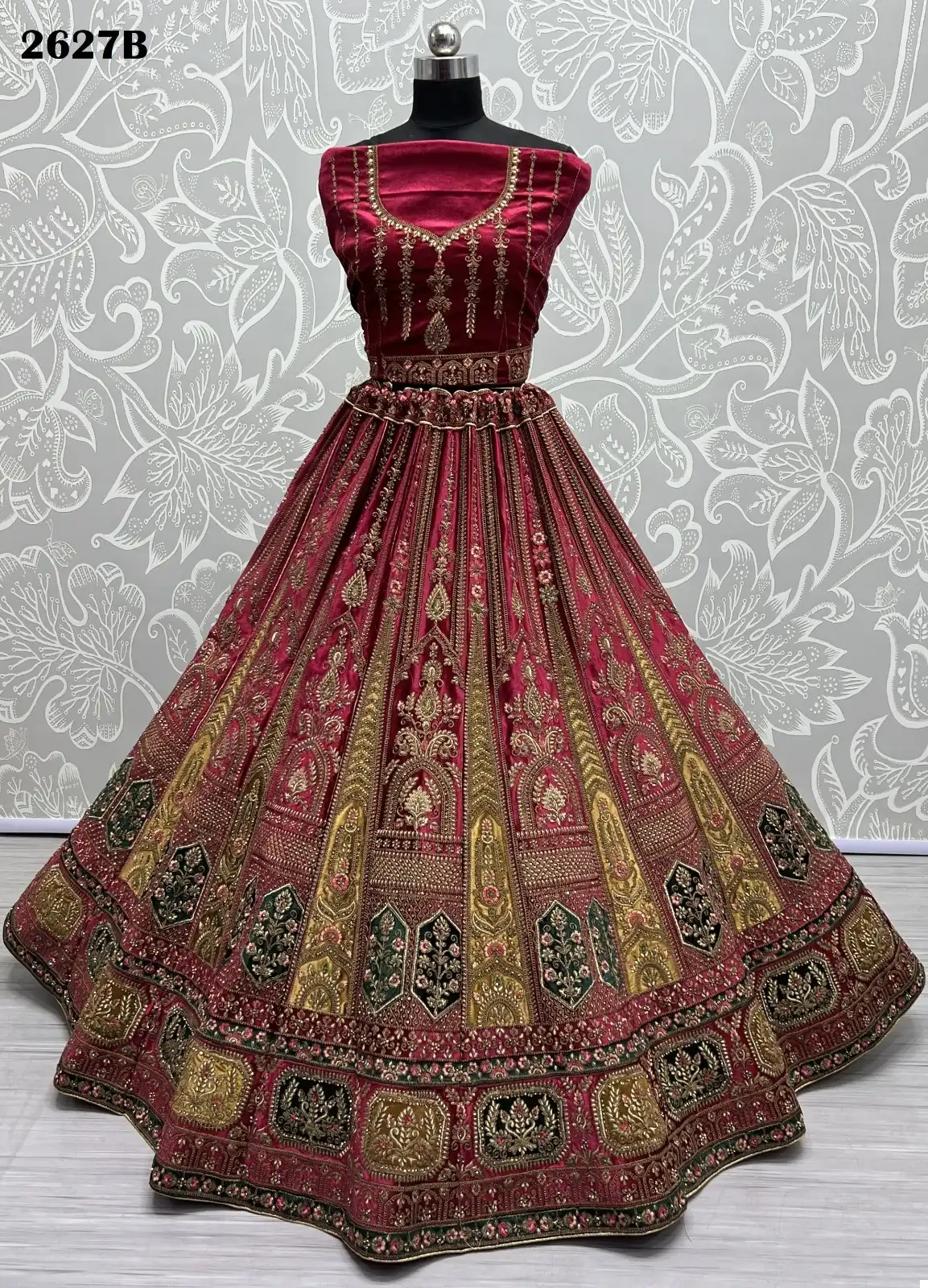 Anjani Art 2627 Velvet Wholesale Bridal Lehenga Choli Catalog - Image 3