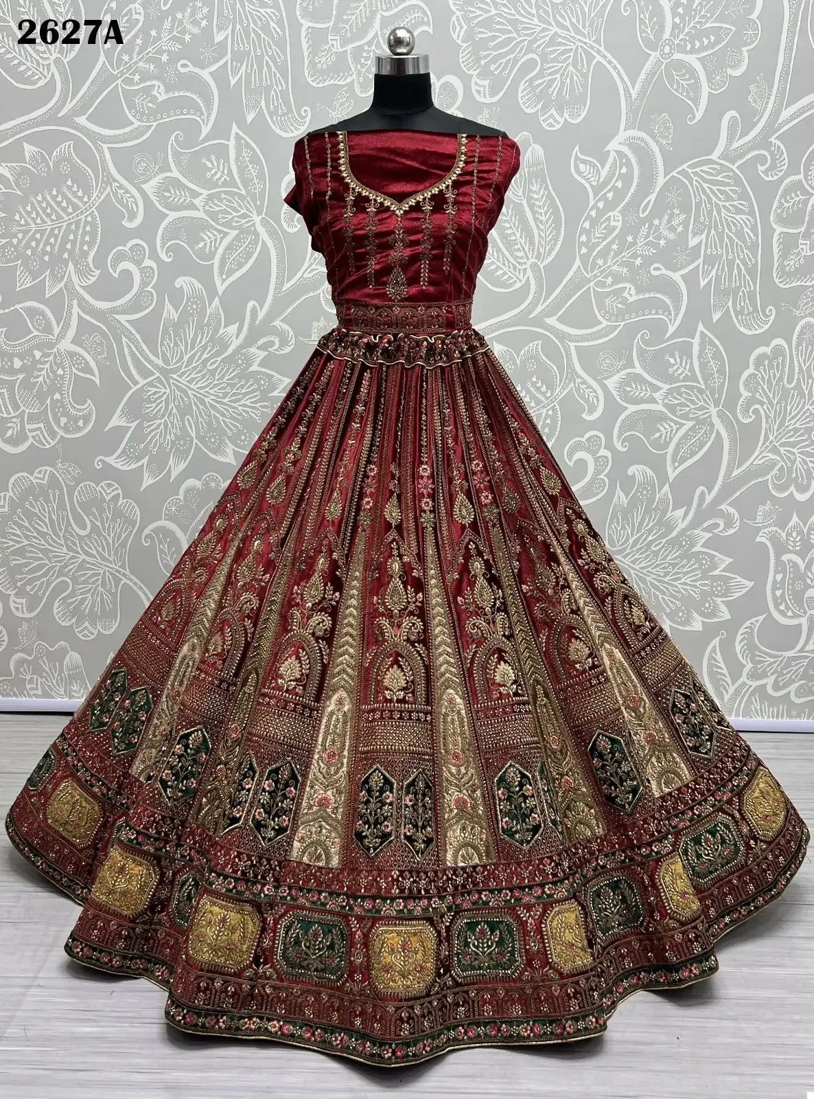 Anjani Art 2627 Velvet Wholesale Bridal Lehenga Choli Catalog - Image 9