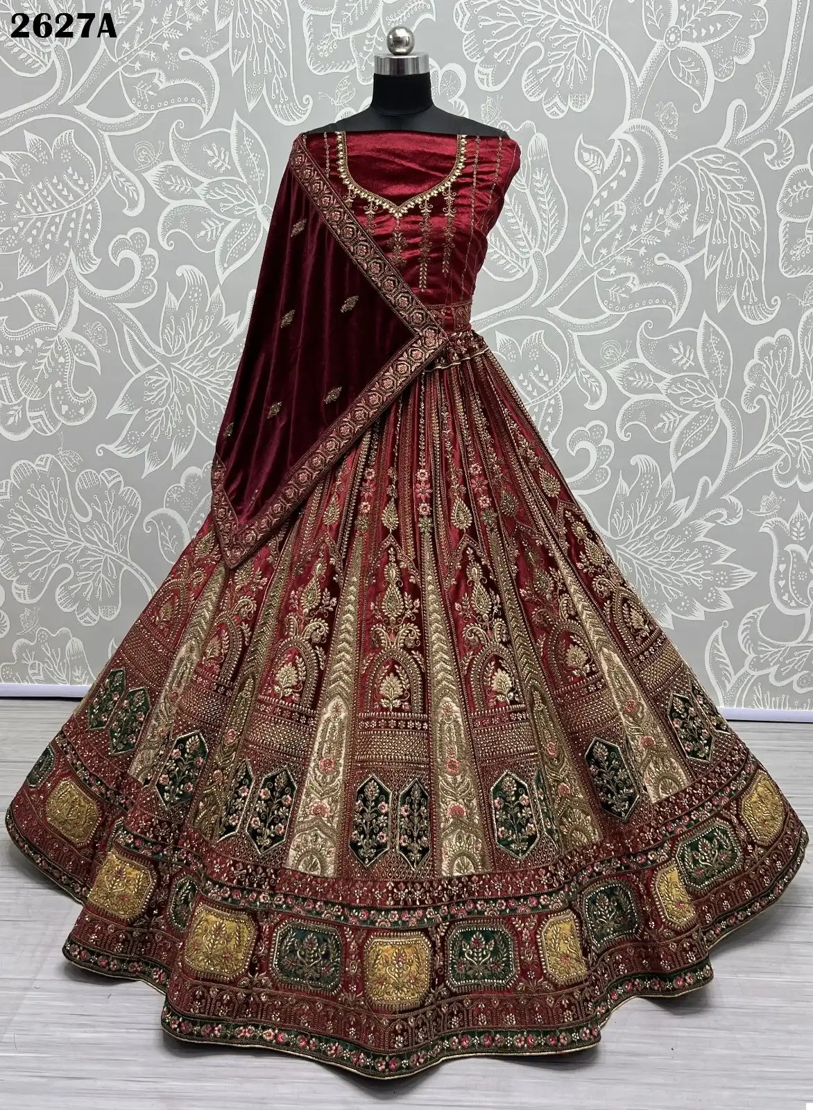 Anjani Art 2627 Velvet Wholesale Bridal Lehenga Choli Catalog - Image 10