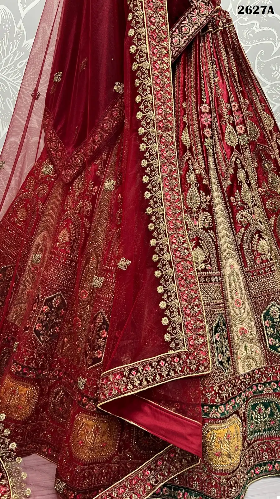 Anjani Art 2627 Velvet Wholesale Bridal Lehenga Choli Catalog - Image 6