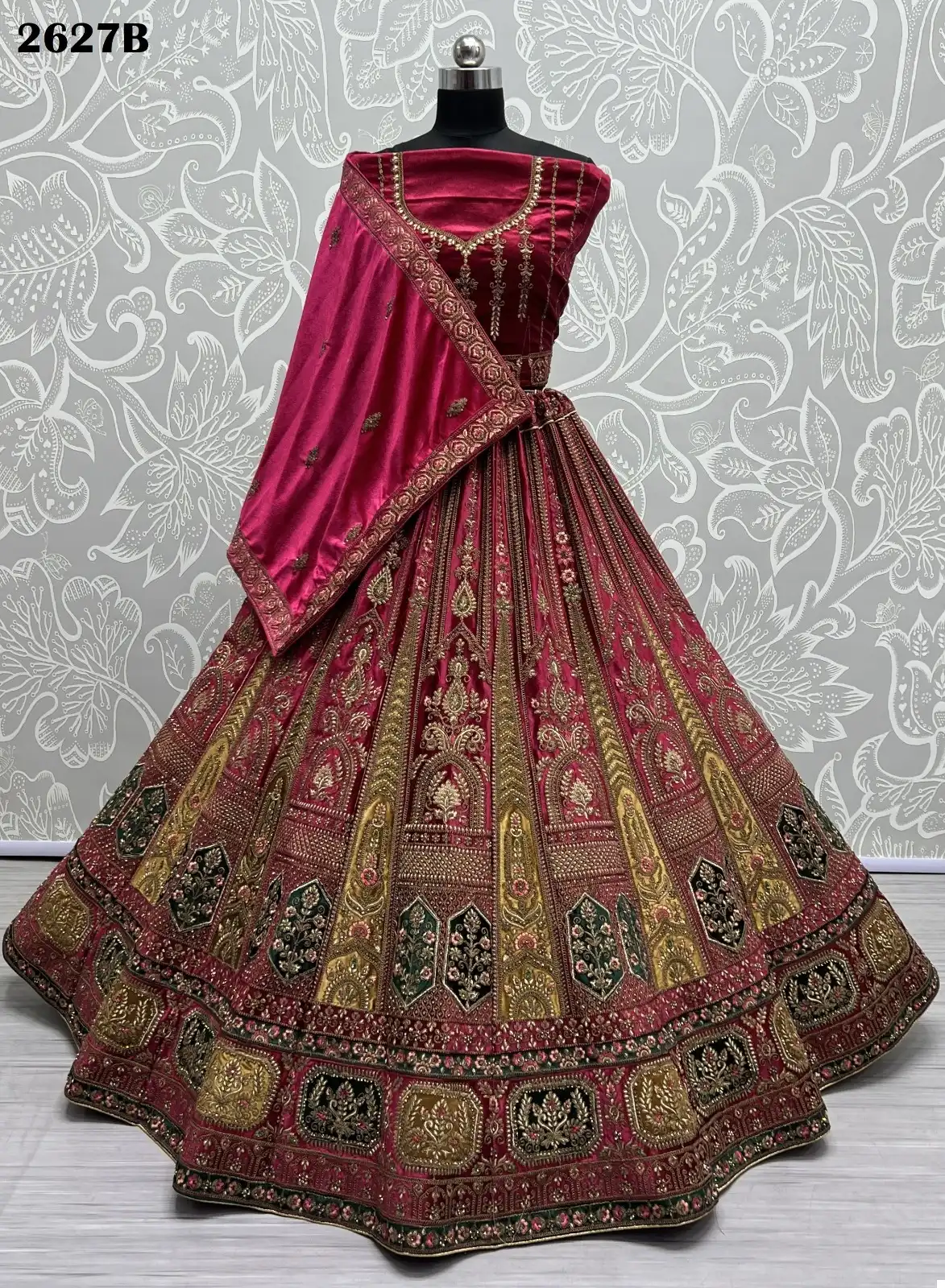 Anjani Art 2627 Velvet Wholesale Bridal Lehenga Choli Catalog - Image 2