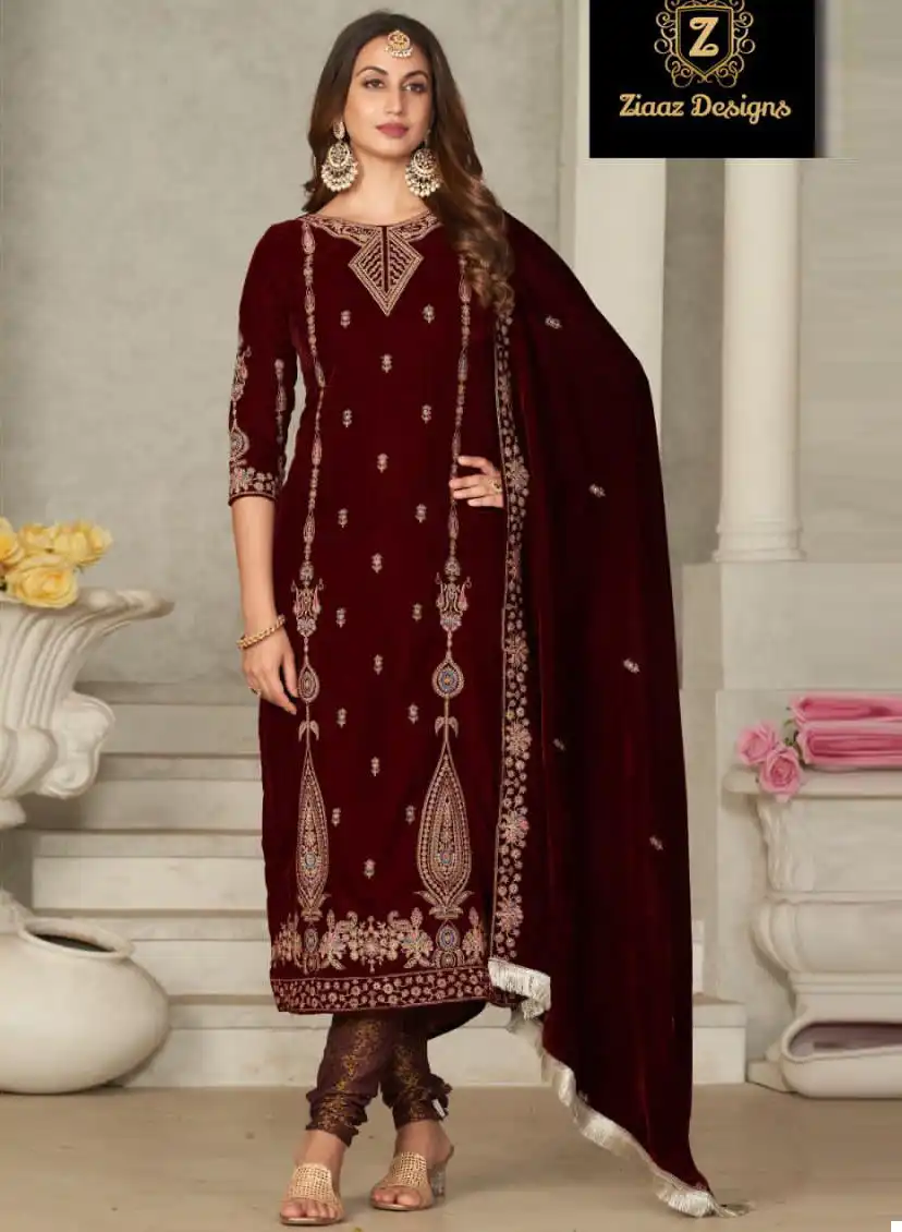 Ziaaz D No 395 Velvet Wholesale Pakistani Suit Catalog - Image 2