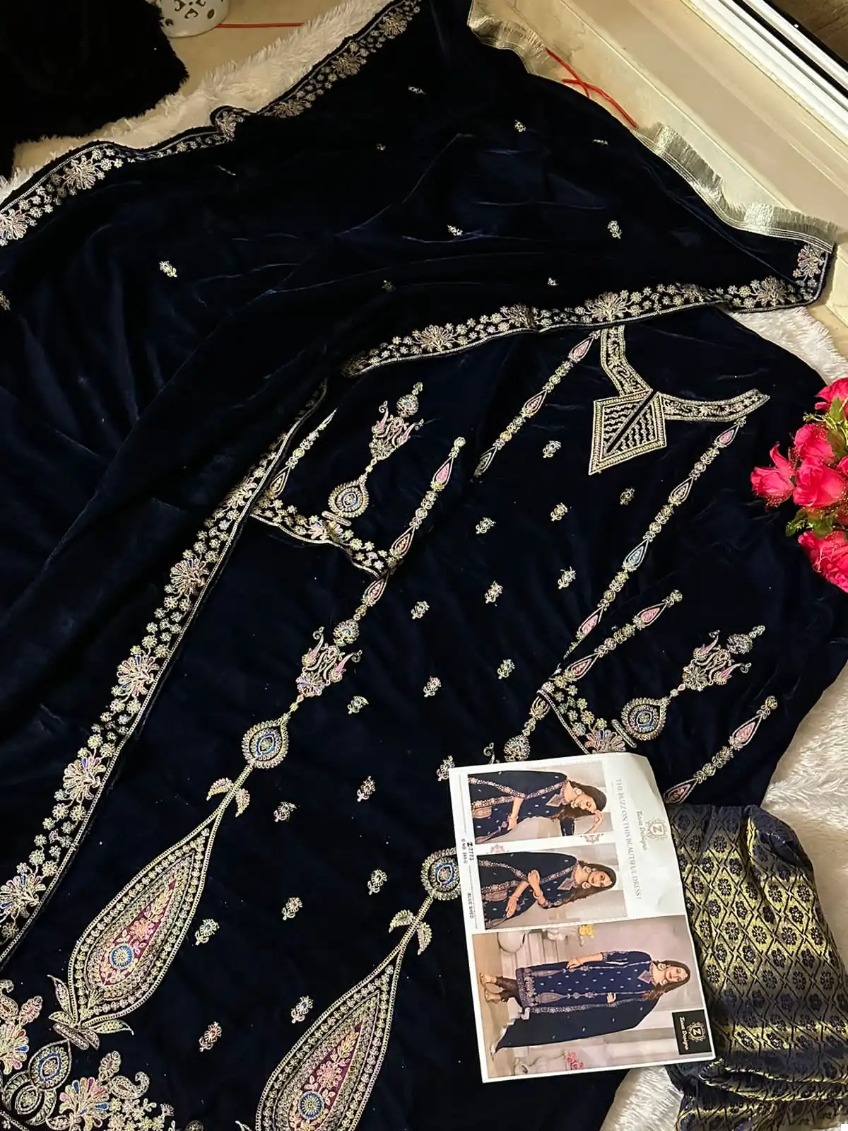 Ziaaz D No 395 Velvet Wholesale Pakistani Suit Catalog - Image 7