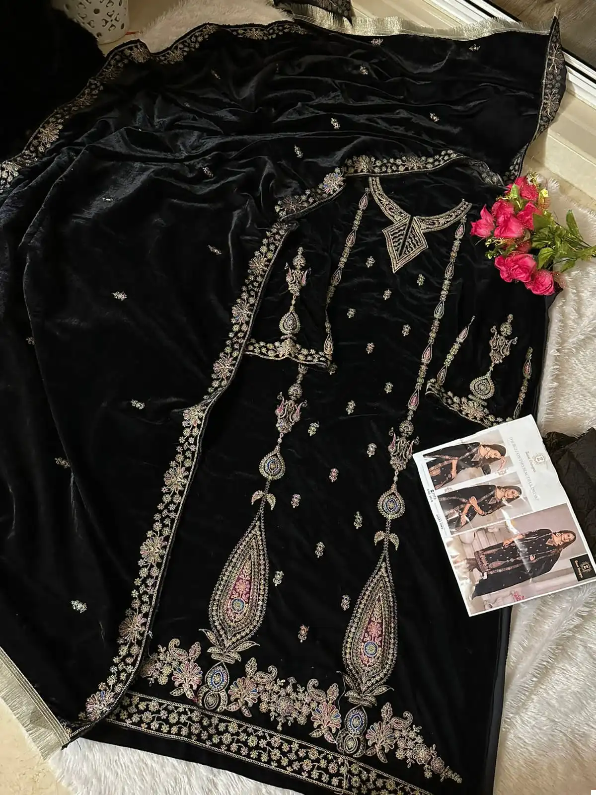 Ziaaz D No 395 Velvet Wholesale Pakistani Suit Catalog - Image 8