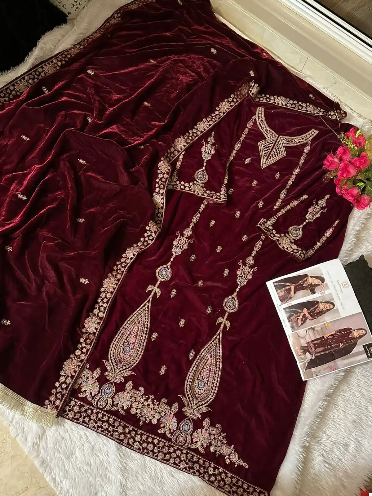 Ziaaz D No 395 Velvet Wholesale Pakistani Suit Catalog - Image 4