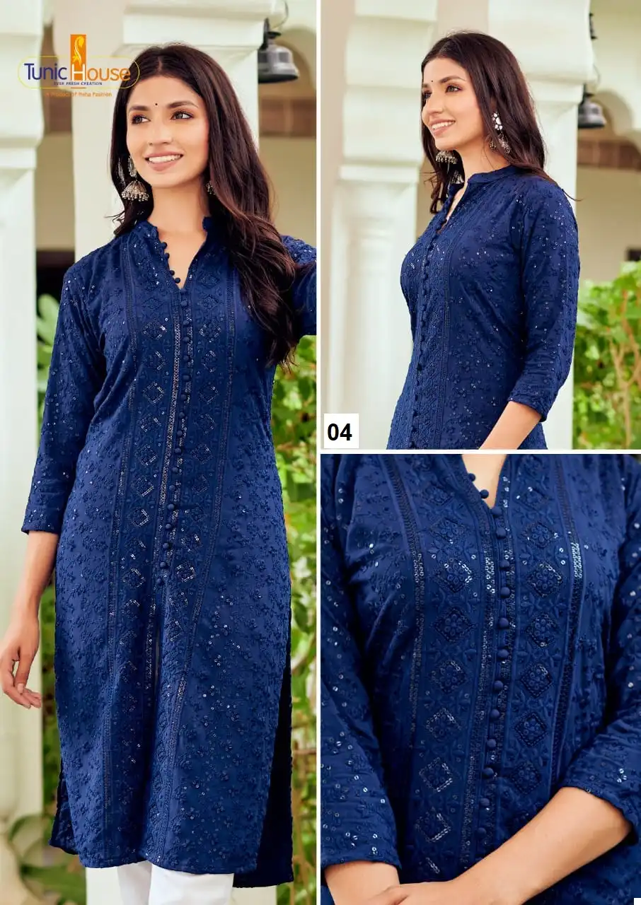 Tunic House 7-Star Viscose Sequins Rayon Wholesale Kurti Catalog — Wholesale Kurtis, MPA wholesale from Surat - Gallery Image 18