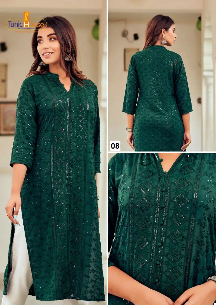 Tunic House 7-Star Viscose Sequins Rayon Wholesale Kurti Catalog — Wholesale Kurtis, MPA wholesale from Surat - Gallery Image 6