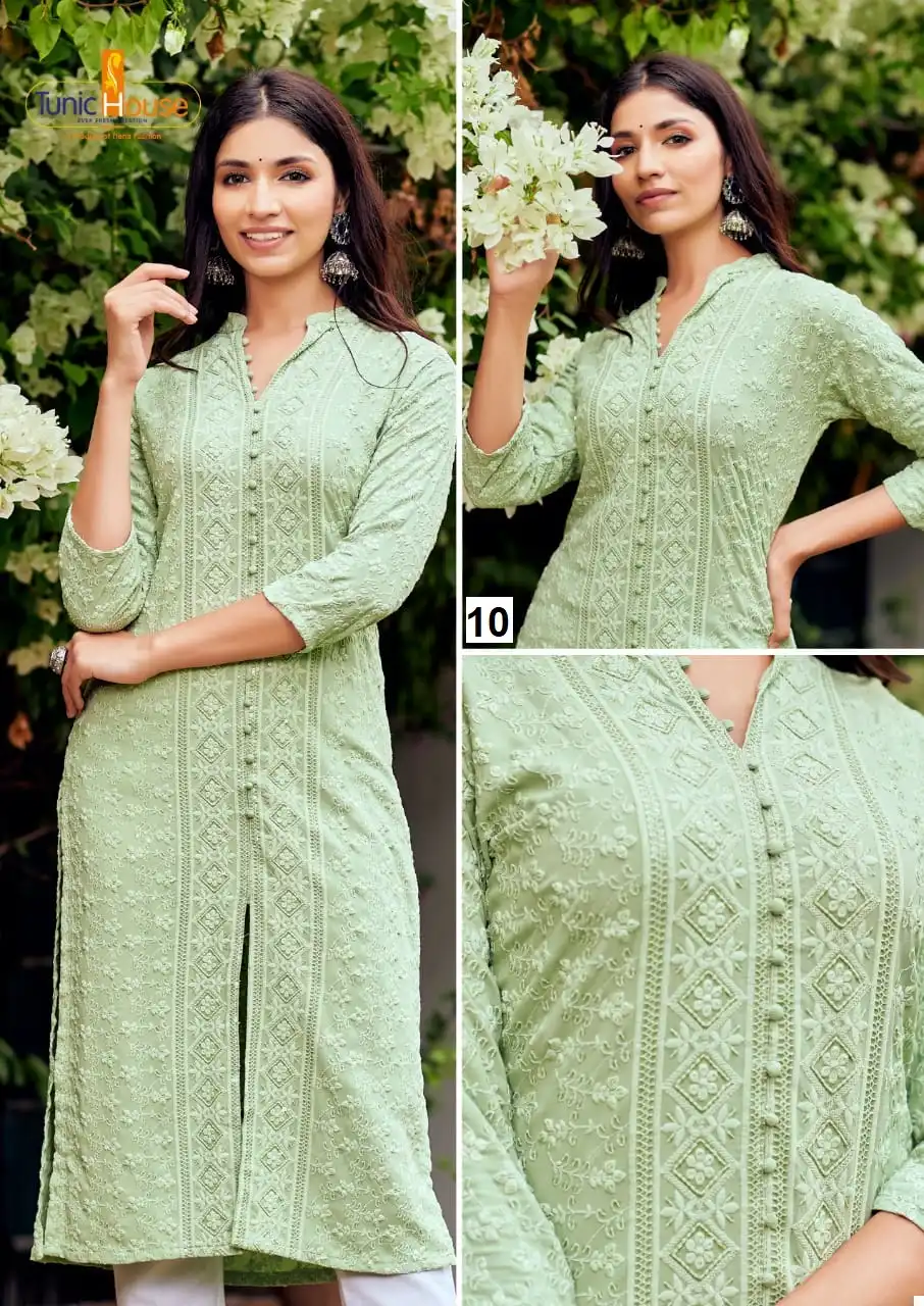 Tunic House 7-Star Viscose Sequins Rayon Wholesale Kurti Catalog — Wholesale Kurtis, MPA wholesale from Surat - Gallery Image 8