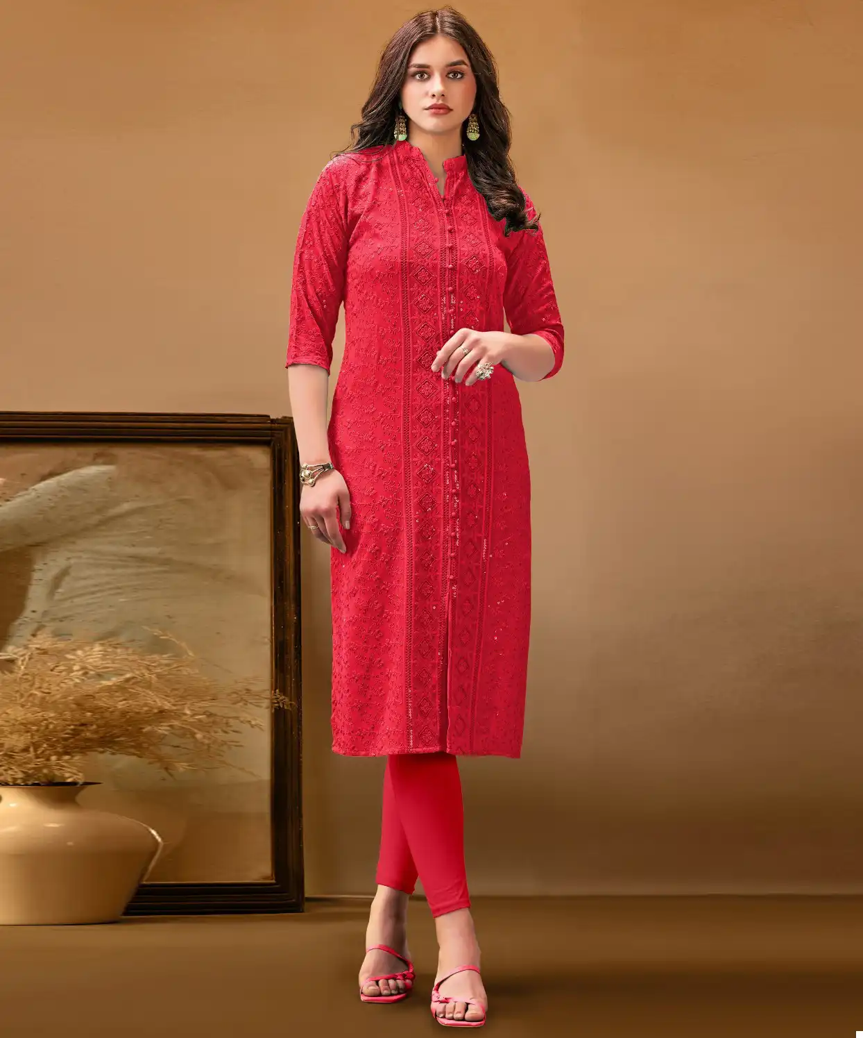 Tunic House 7-Star Viscose Sequins Rayon Wholesale Kurti Catalog — Wholesale Kurtis, MPA wholesale from Surat — view 1