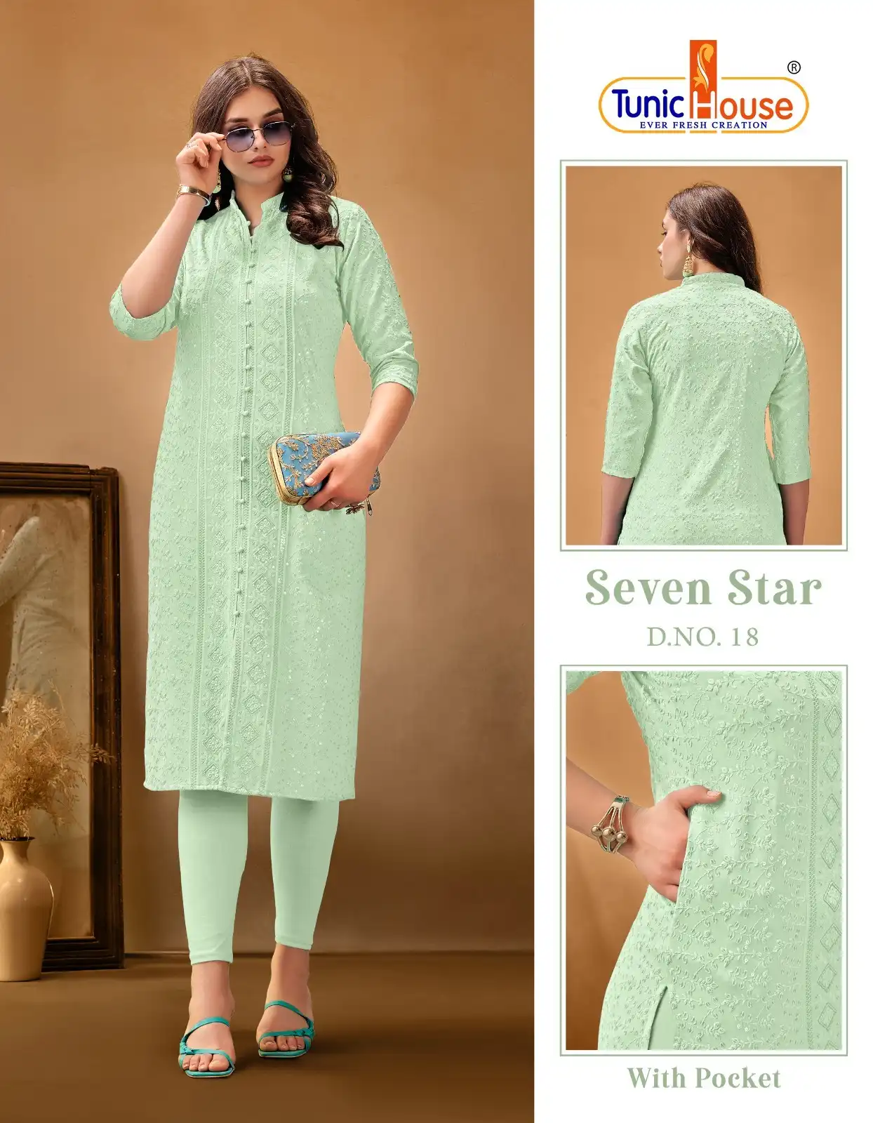 Tunic House 7-Star Viscose Sequins Rayon Wholesale Kurti Catalog — Wholesale Kurtis, MPA wholesale from Surat - Gallery Image 16