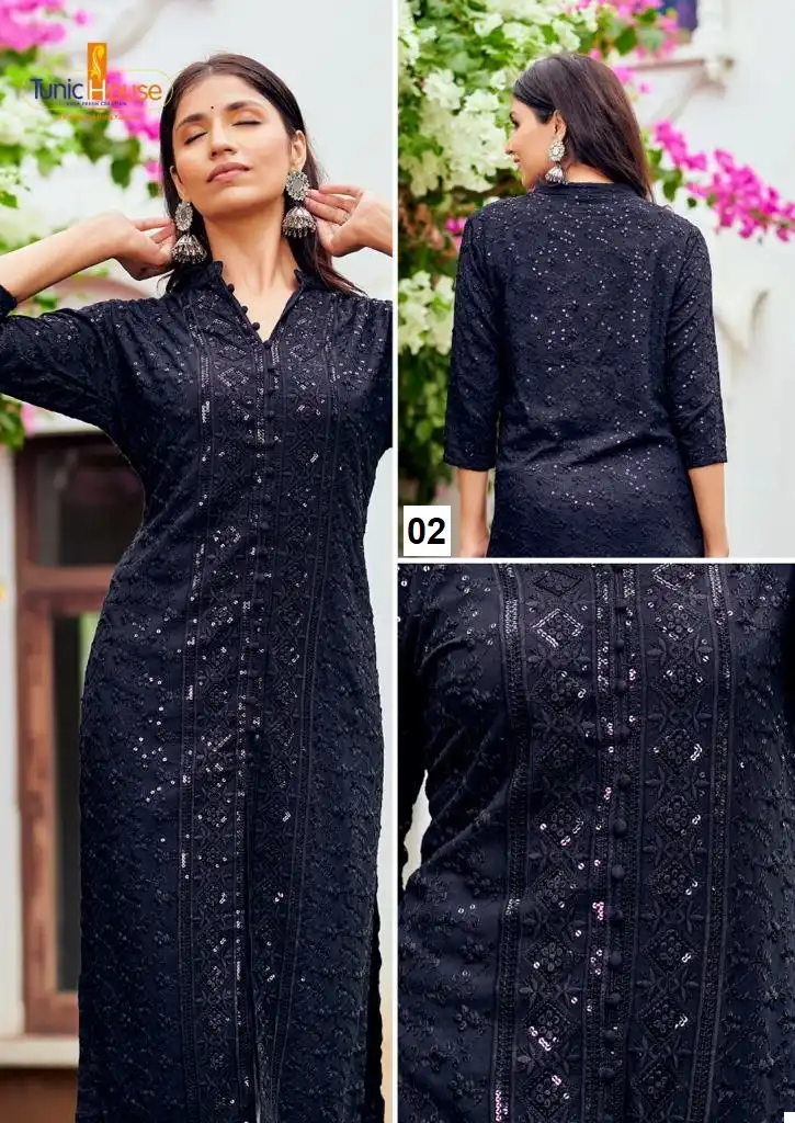 Tunic House 7-Star Viscose Sequins Rayon Wholesale Kurti Catalog — Wholesale Kurtis, MPA wholesale from Surat - Gallery Image 4