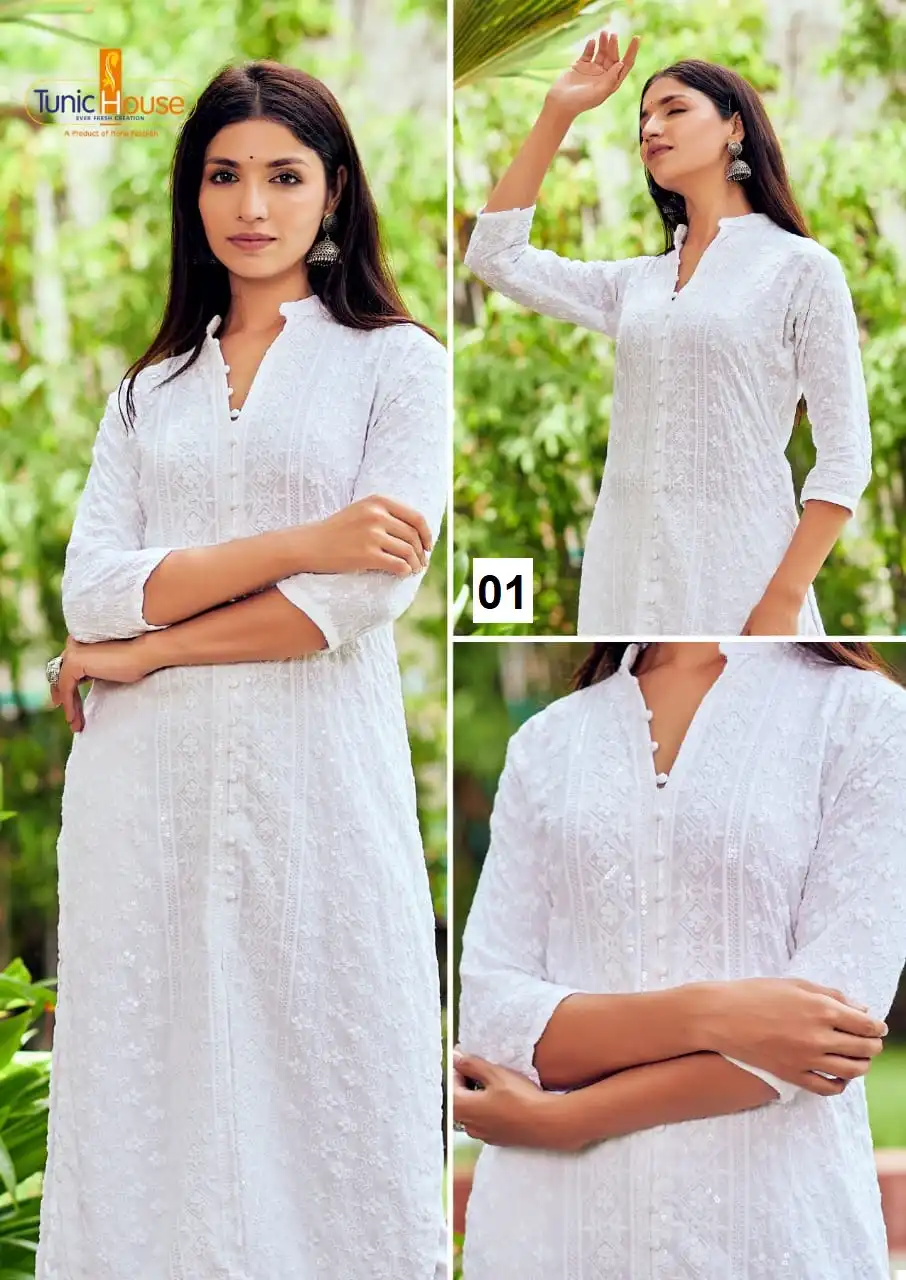 Tunic House 7-Star Viscose Sequins Rayon Wholesale Kurti Catalog — Wholesale Kurtis, MPA wholesale from Surat - Gallery Image 5