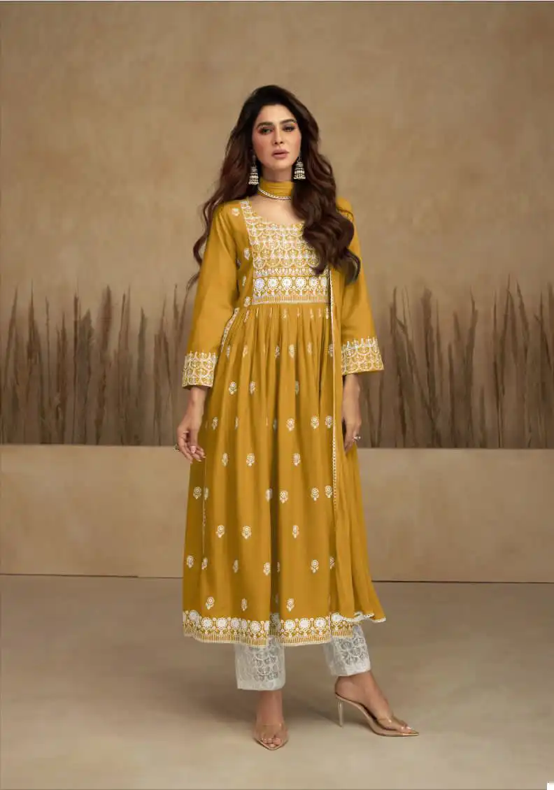 Vamika Aadhira Vol 7 Gold Pure Rayon Viscose Wholesale Designer Readymade Salwar Suit Catalog — Wholesale Salwar Suits, MPA wholesale from Surat - Gallery Image 3
