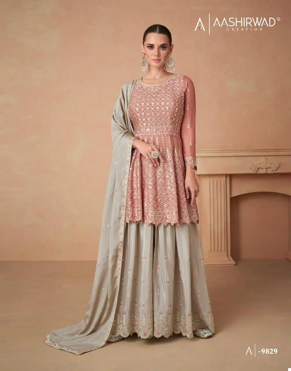 Aashirwad Aahana Premium Chinnon Silk Wholesale Readymade Designer Suits Catalog — Wholesale Salwar Suits, Aashirwad Creation wholesale from Surat - Gallery Image 3