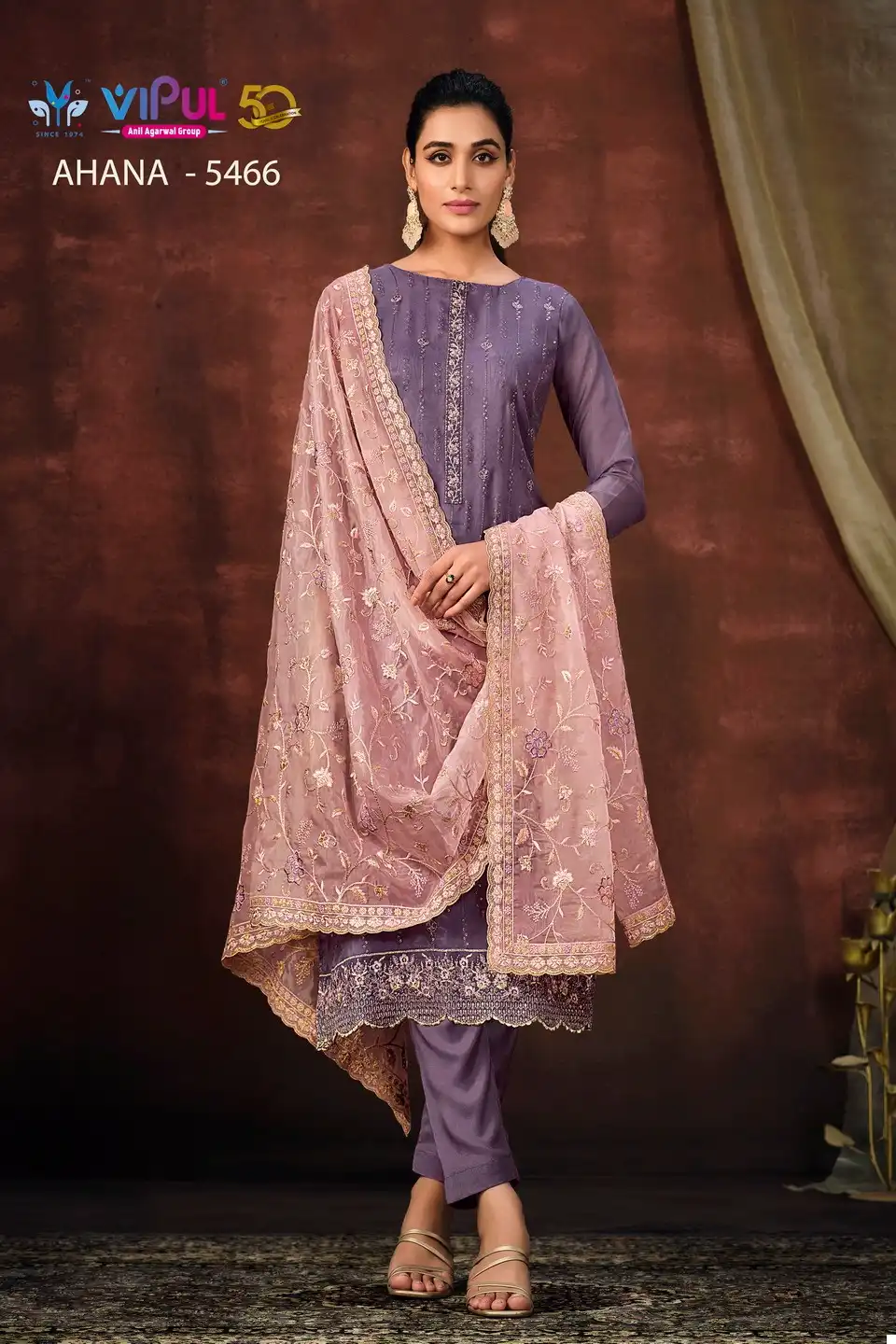 Vipul Ahana Shimmer Organza Wholesale Fancy Salwar Suits Catalog — Wholesale Salwar Suits, MPA wholesale from Surat - Gallery Image 5