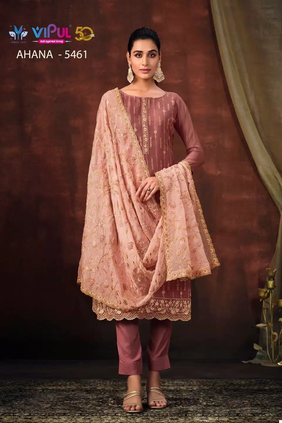 Vipul Ahana Shimmer Organza Wholesale Fancy Salwar Suits Catalog — Wholesale Salwar Suits, MPA wholesale from Surat - Gallery Image 6