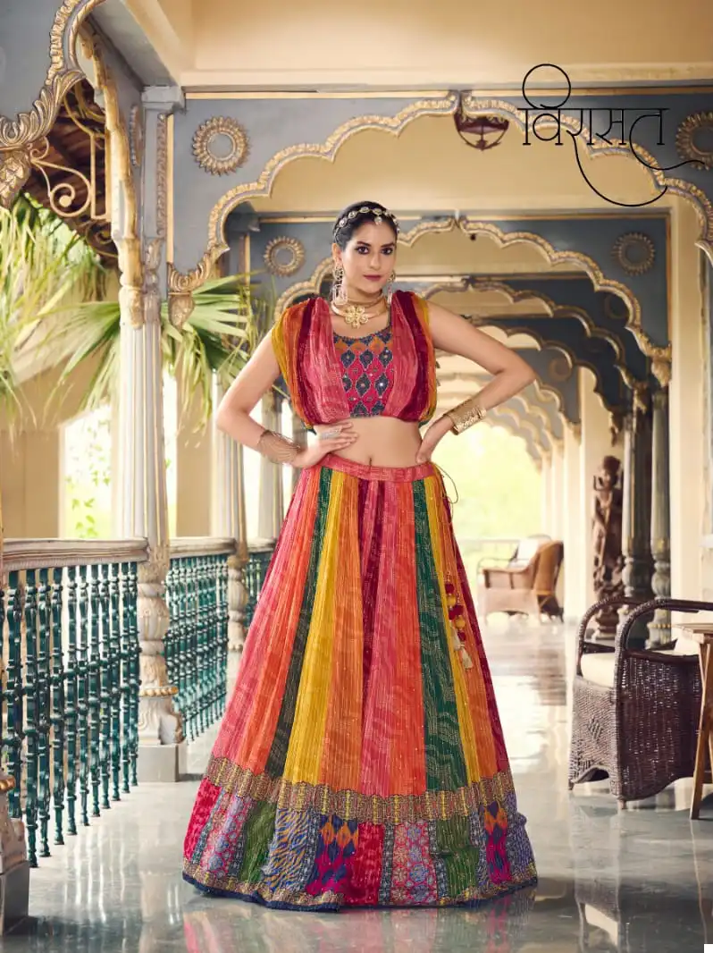 Virasat Arunima Heavy Pure Chinon Wholesale Readymade Lehenga Catalog — Wholesale Lehenga, MPA wholesale from Surat - Gallery Image 4