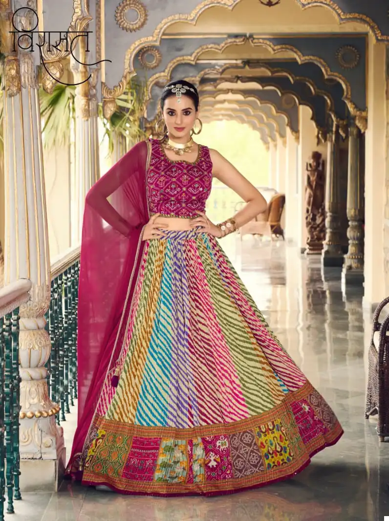 Virasat Arunima Heavy Pure Chinon Wholesale Readymade Lehenga Catalog — Wholesale Lehenga, MPA wholesale from Surat - Gallery Image 5