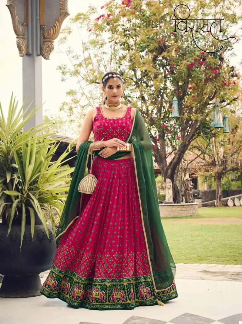 Virasat Arunima Heavy Pure Chinon Wholesale Readymade Lehenga Catalog — Wholesale Lehenga, MPA wholesale from Surat - Gallery Image 6