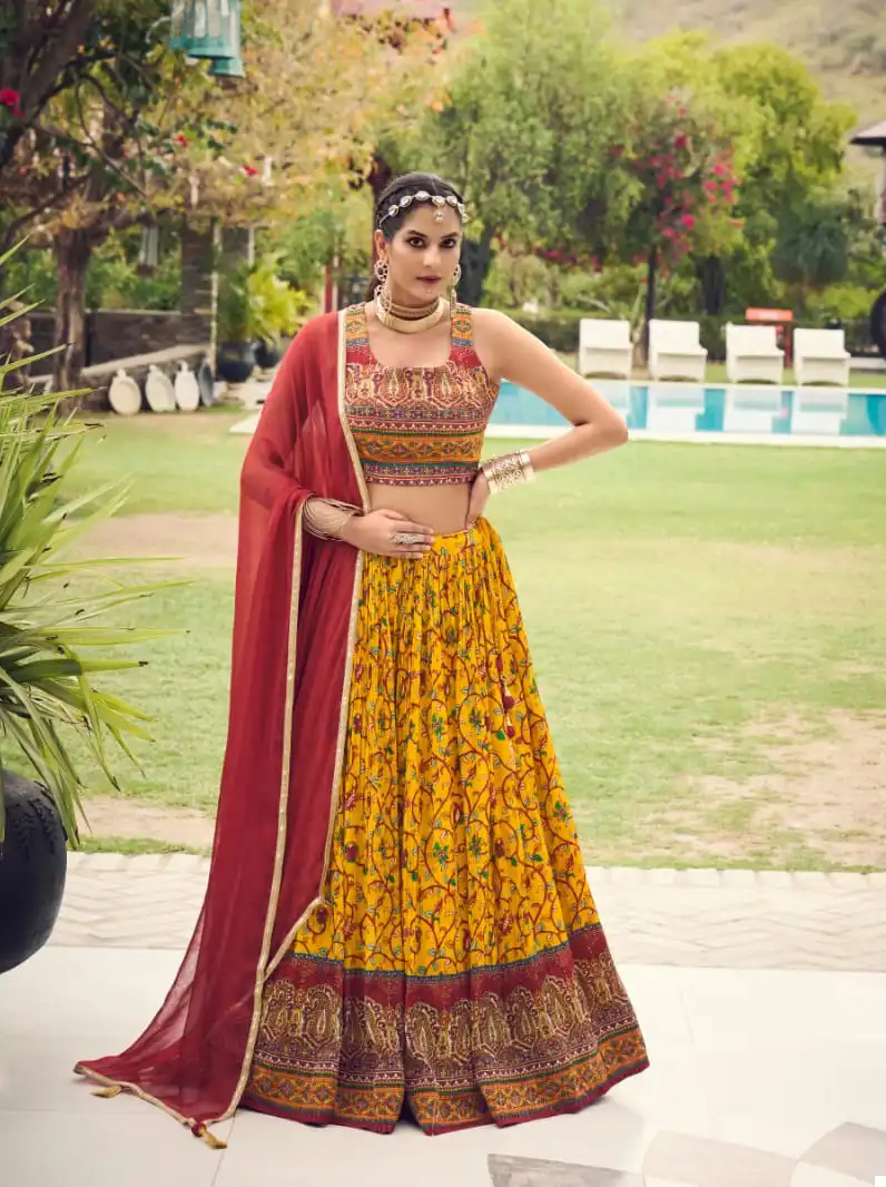 Virasat Arunima Heavy Pure Chinon Wholesale Readymade Lehenga Catalog — Wholesale Lehenga, MPA wholesale from Surat - Gallery Image 7