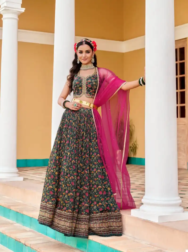 Virasat Arunima Heavy Pure Chinon Wholesale Readymade Lehenga Catalog — Wholesale Lehenga, MPA wholesale from Surat - Gallery Image 3