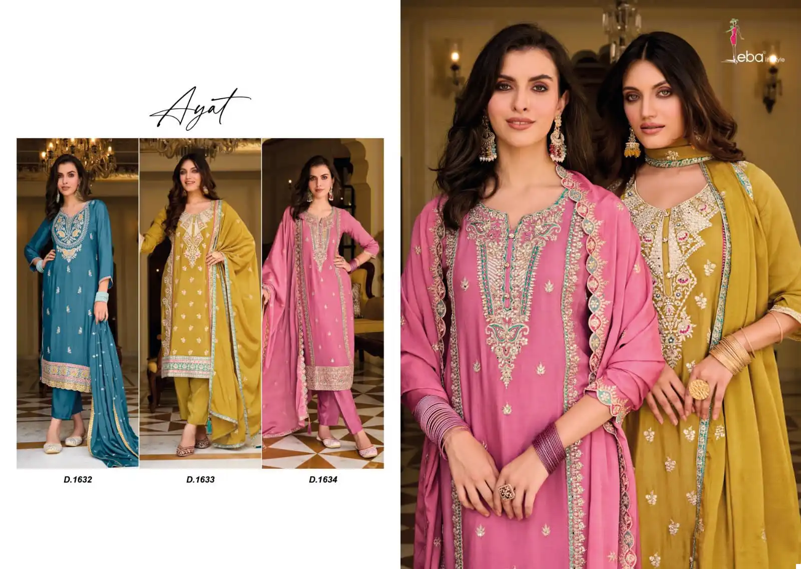 Eba Ayat Heavy Chinon Wholesale Designer Suits Catalog — Wholesale Salwar Suits, Eba Lifestyle wholesale from Surat — view 4