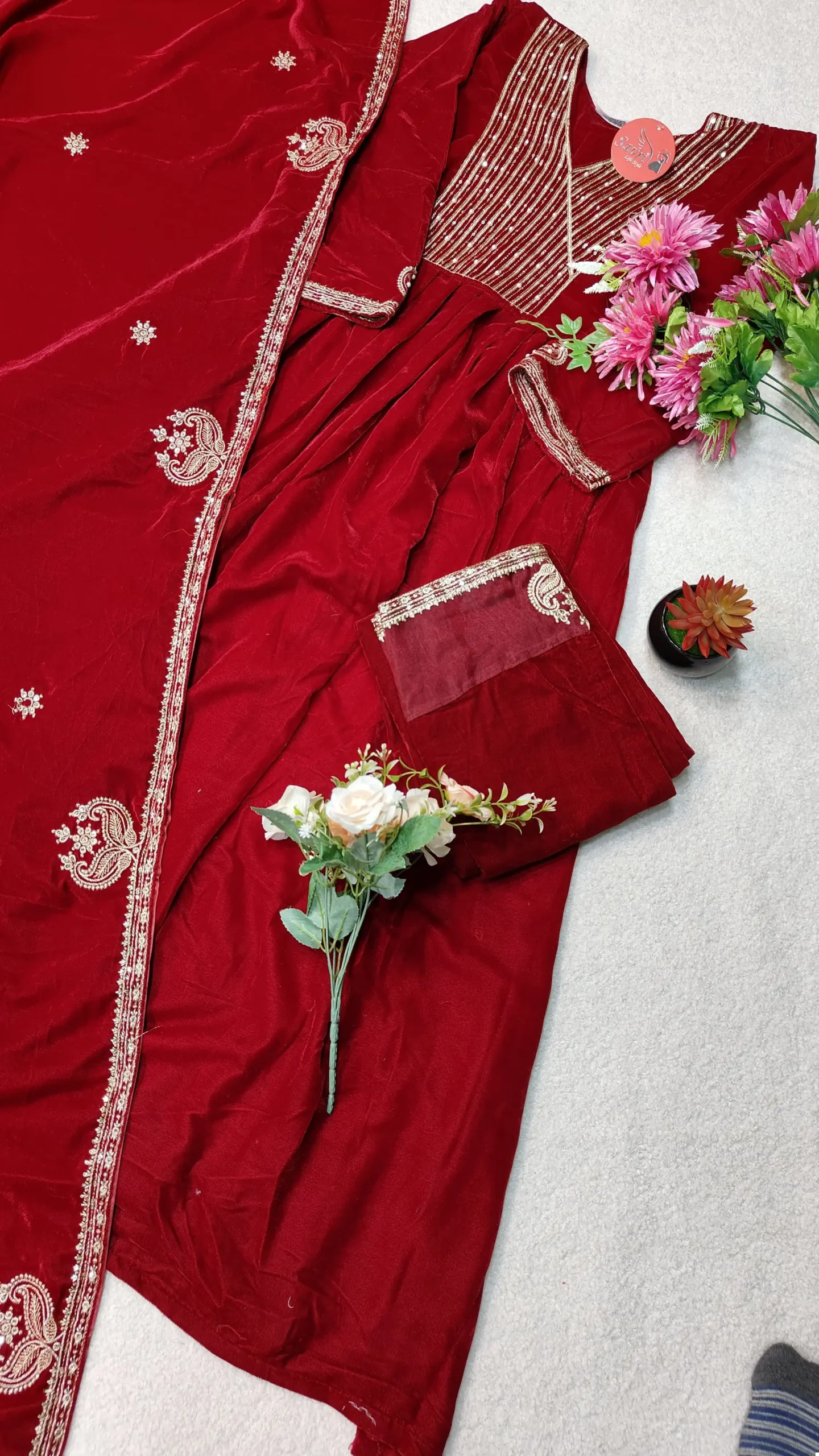 Afsana Mohini 2037 Heavy 9000 Velvet Wholesale Readymade Pakistani Suit Catalog — Wholesale Salwar Suits, MPA wholesale from Surat — view 3