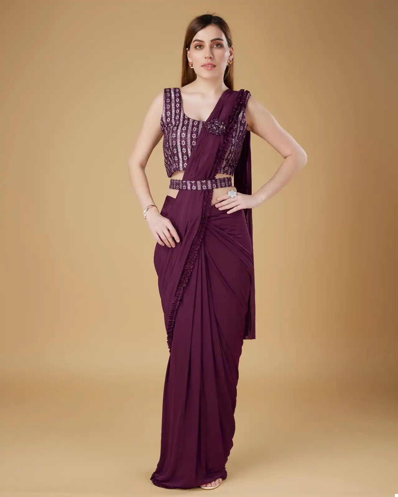 Amoha 101114 Imported Fabric Wholesale Readymade Saree Catalog — Wholesale Sarees, MPA wholesale from Surat - Gallery Image 3