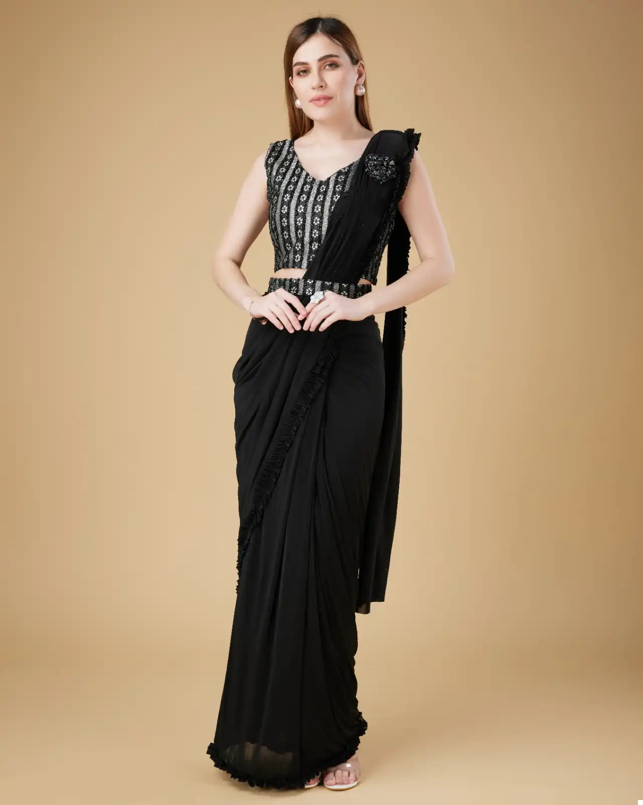 Amoha 101114 Imported Fabric Wholesale Readymade Saree Catalog — Wholesale Sarees, MPA wholesale from Surat — view 6