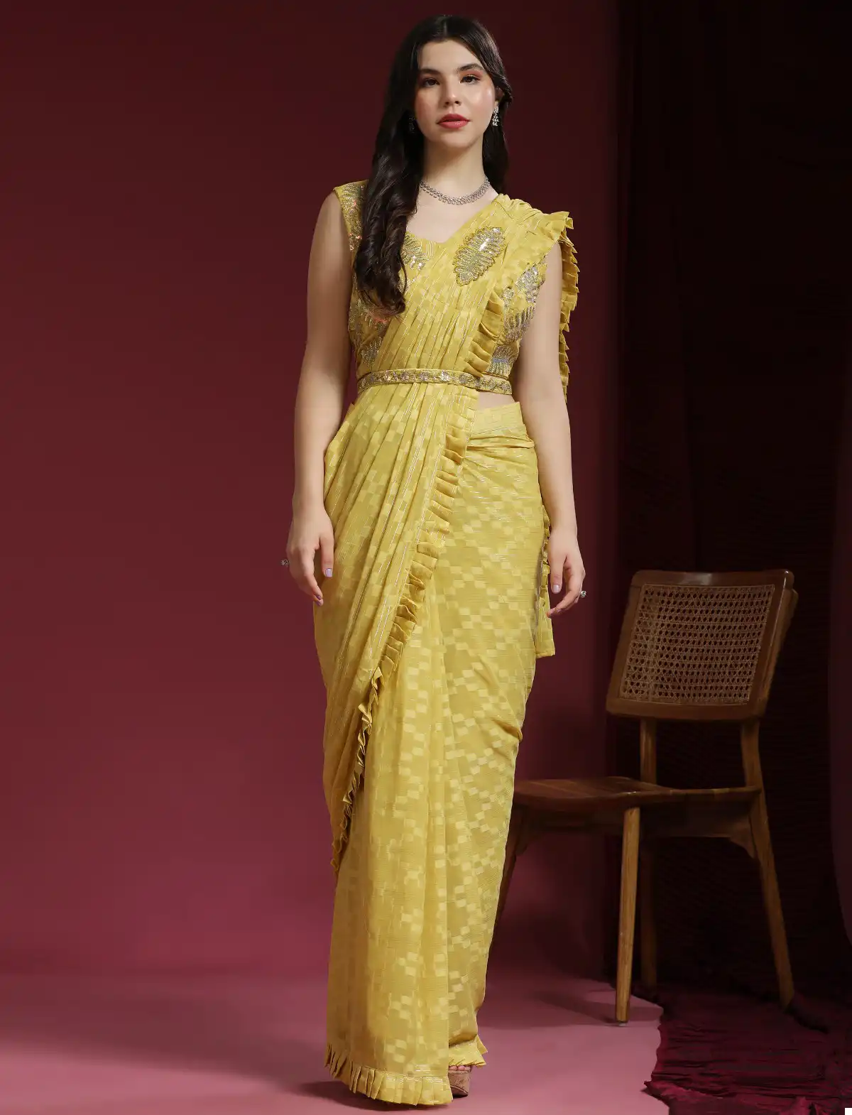 Amoha 275 Jacquard Shimmer Wholesale Readymade Saree Catalog — Wholesale Sarees, MPA wholesale from Surat — view 1