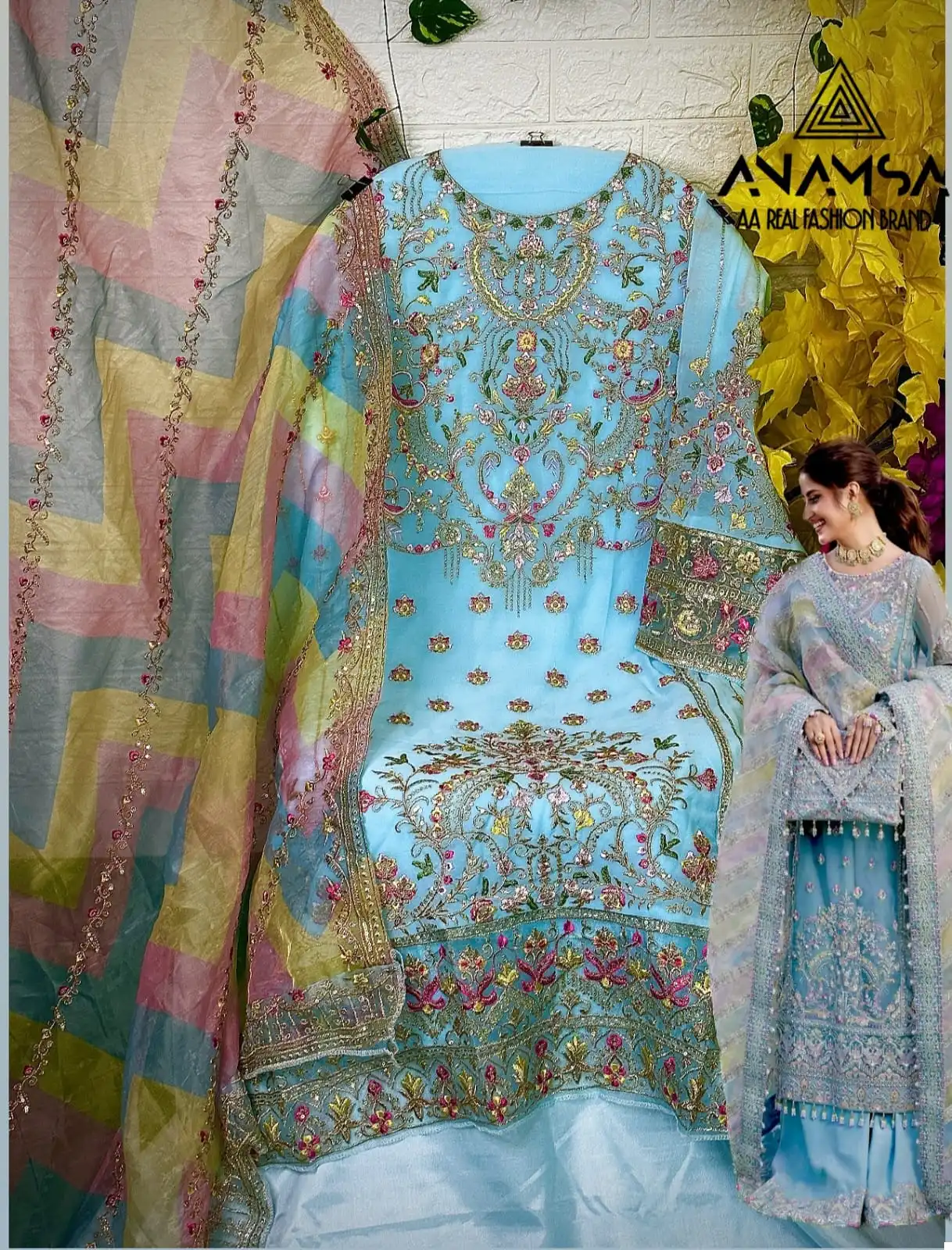 Anamsa 274 Heavy Pure Faux Georgette Wholesale Pakistani Salwar Suit - Image 2