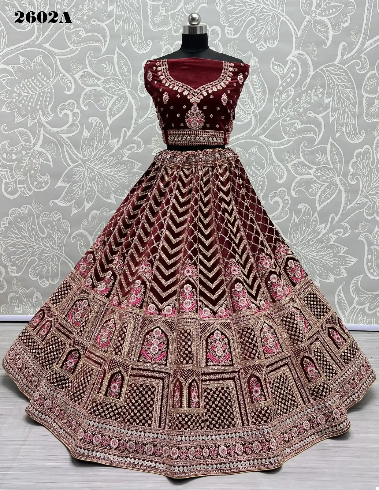 Anjani Art 2602 Velvet Wholesale Bridal Lehenga Choli Catalog — Wholesale Lehenga, MPA wholesale from Surat - Gallery Image 5