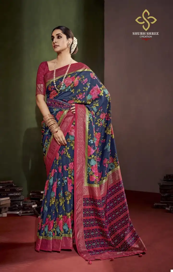 Shubh Shree Nushram 1001 To 1012 Fancy Silk Wholesale Occasion Wear Saree Catalog — Wholesale Sarees, MPA wholesale from Surat - Gallery Image 10