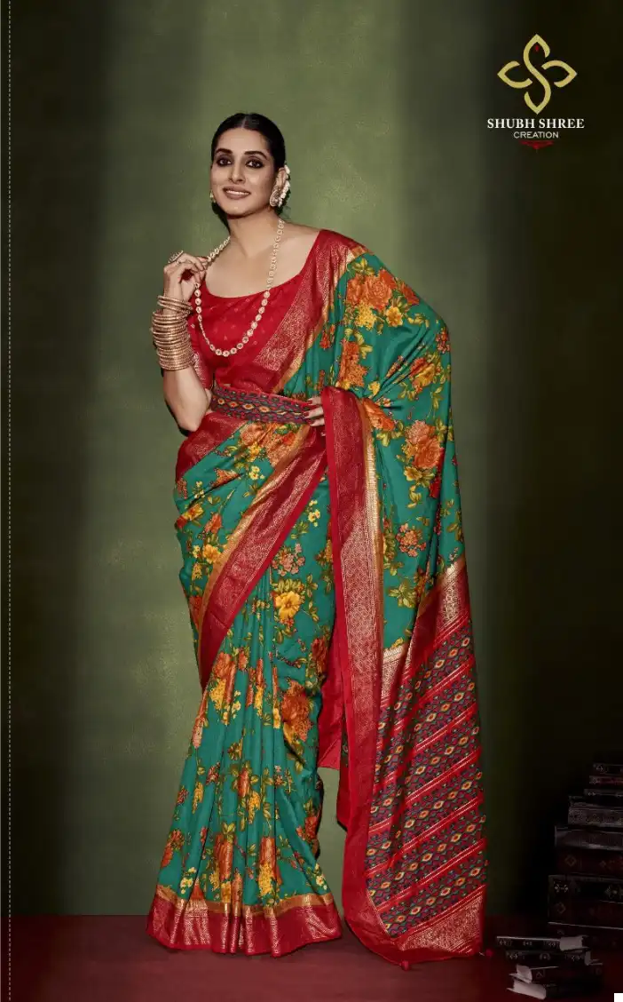 Shubh Shree Nushram 1001 To 1012 Fancy Silk Wholesale Occasion Wear Saree Catalog — Wholesale Sarees, MPA wholesale from Surat - Gallery Image 6
