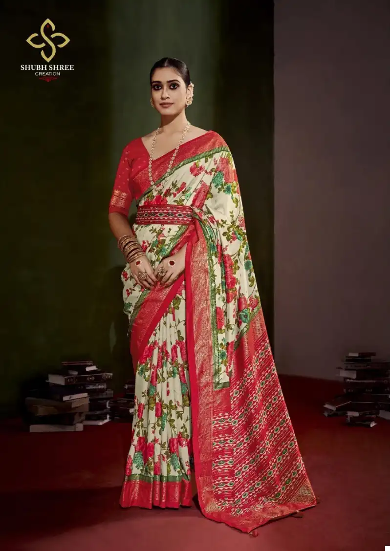 Shubh Shree Nushram 1001 To 1012 Fancy Silk Wholesale Occasion Wear Saree Catalog — Wholesale Sarees, MPA wholesale from Surat - Gallery Image 9