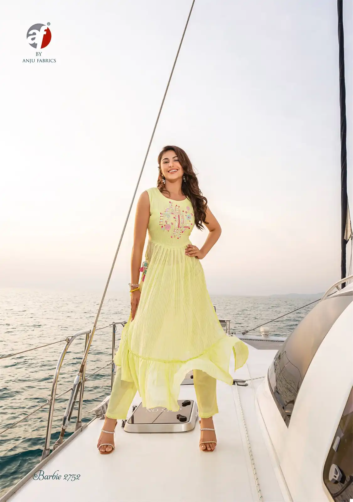 Anju Fabrics Barbie Vol 2 Mal Cotton Wholesale High Slit Kurti With Pant Catalog - Image 5