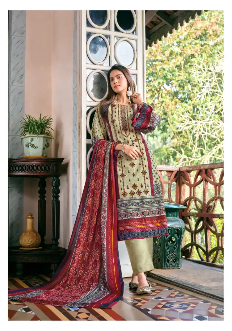 Alok Suits Binsaeed 100% Pure Cotton Wholesale Salwar Suit Catalog — Wholesale Salwar Suits, Alok Suit wholesale from Surat - Gallery Image 4