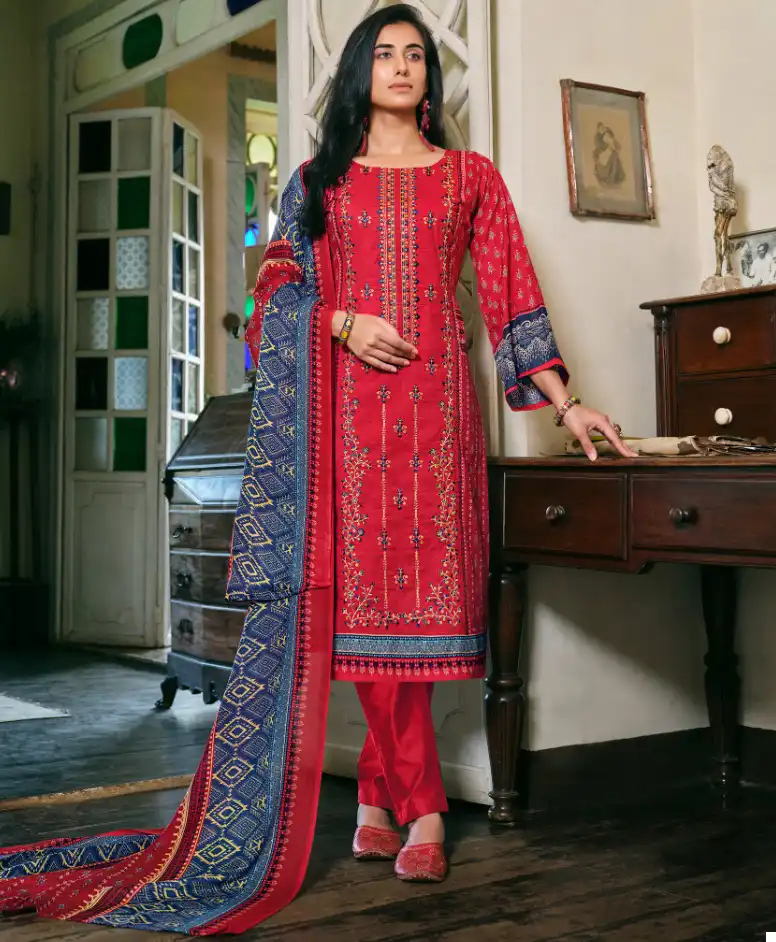 Alok Suits Binsaeed 100% Pure Cotton Wholesale Salwar Suit Catalog — Wholesale Salwar Suits, Alok Suit wholesale from Surat — view 1